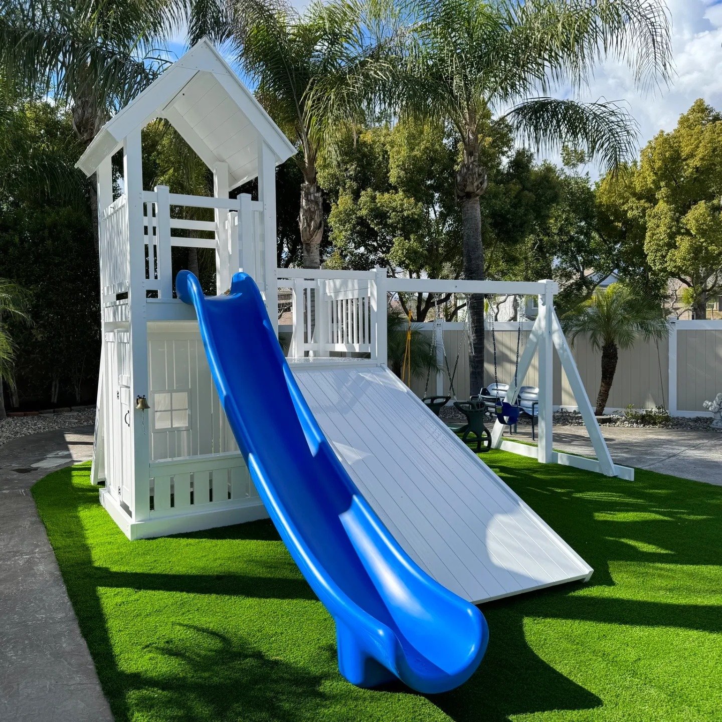 The Castle Backyard Swing Set Ruffhouse Vinyl Play Systems