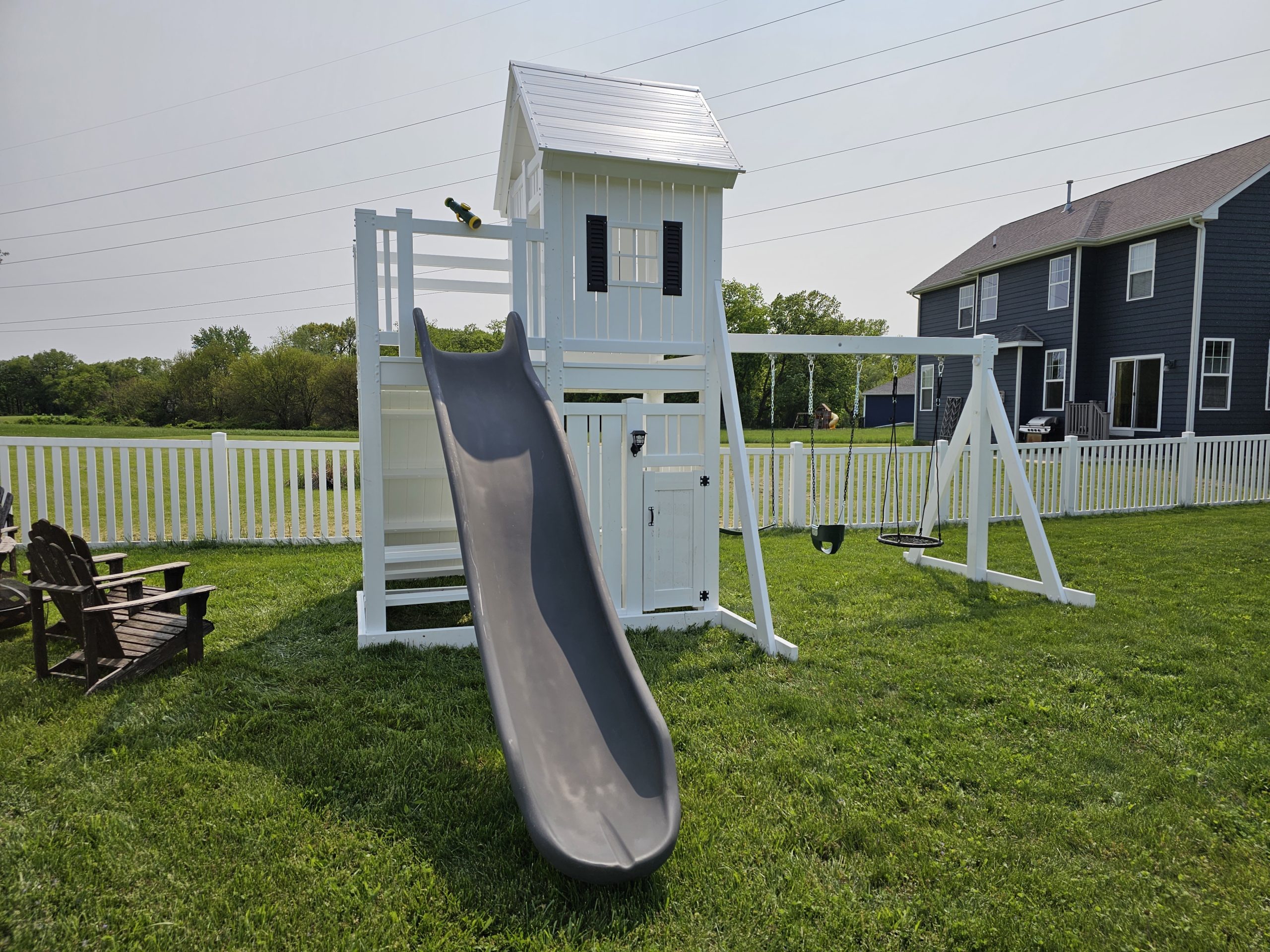 Swing set with house sales