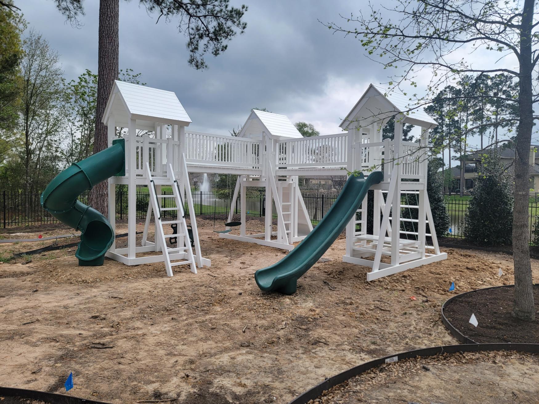 The Courtyard Backyard Swing Set Ruffhouse Vinyl Play Systems
